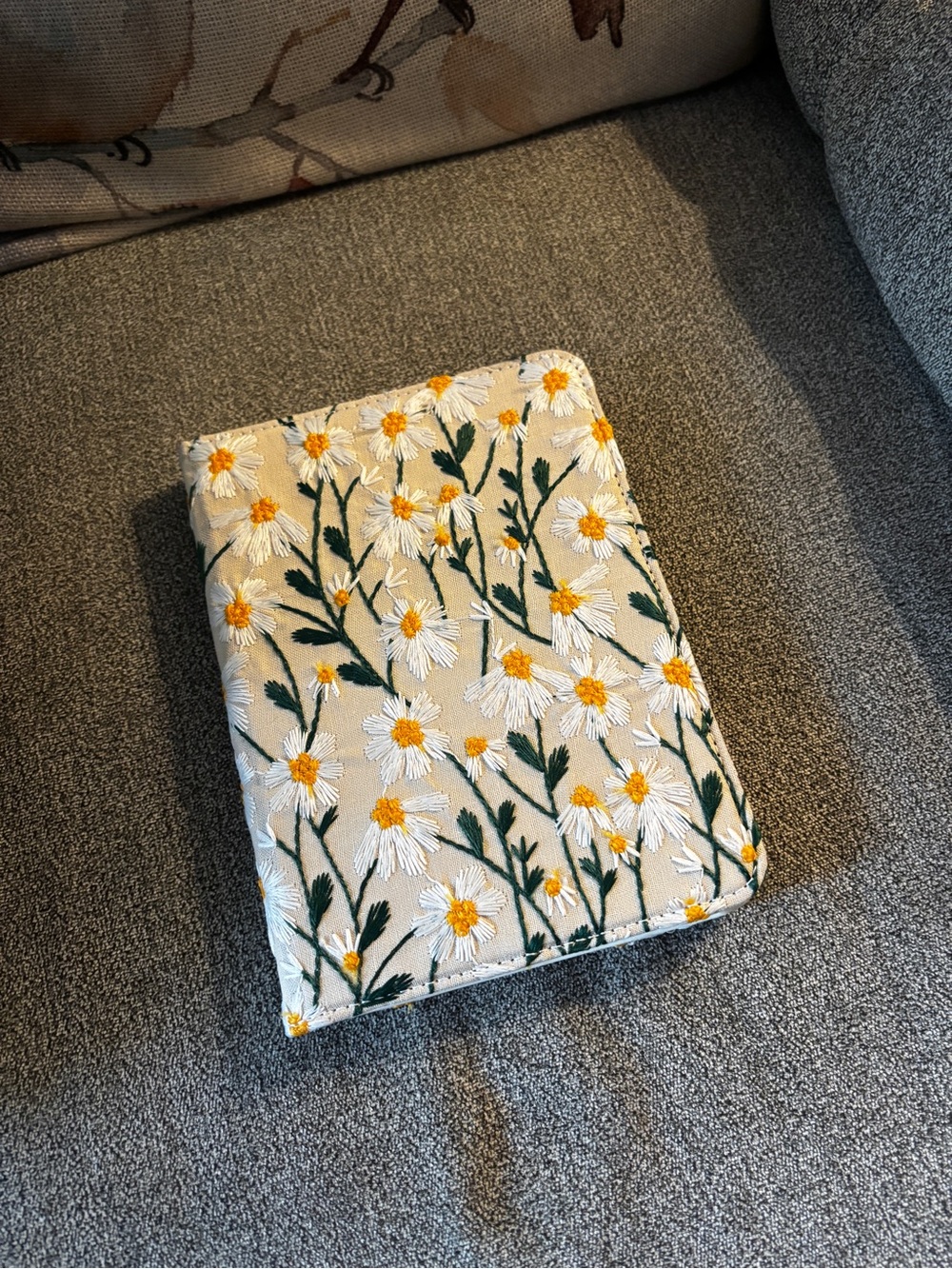 Amazon Floral Embroidered Tablet Case in Cream, White, Yellow, Green